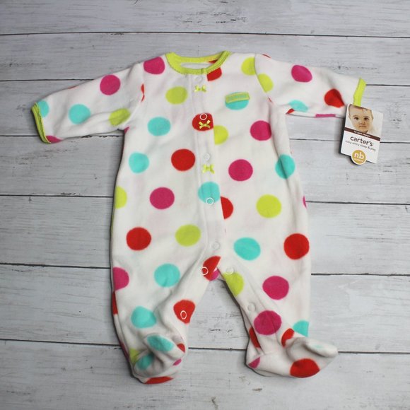 Carter's Fleece Sleeper Baby Girl Size Newborn - Picture 1 of 6